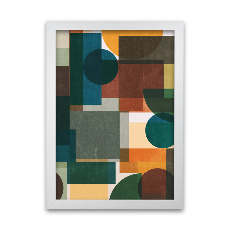 Colourful Abstract Modern - Print, White Frame, 30cm H x 21cm W x 3cm D