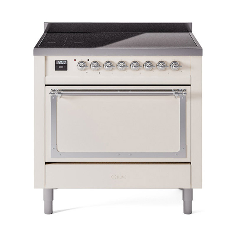 ILVE Nostalgie II Noblesse 36 po à induction, Blanc antique / chrome