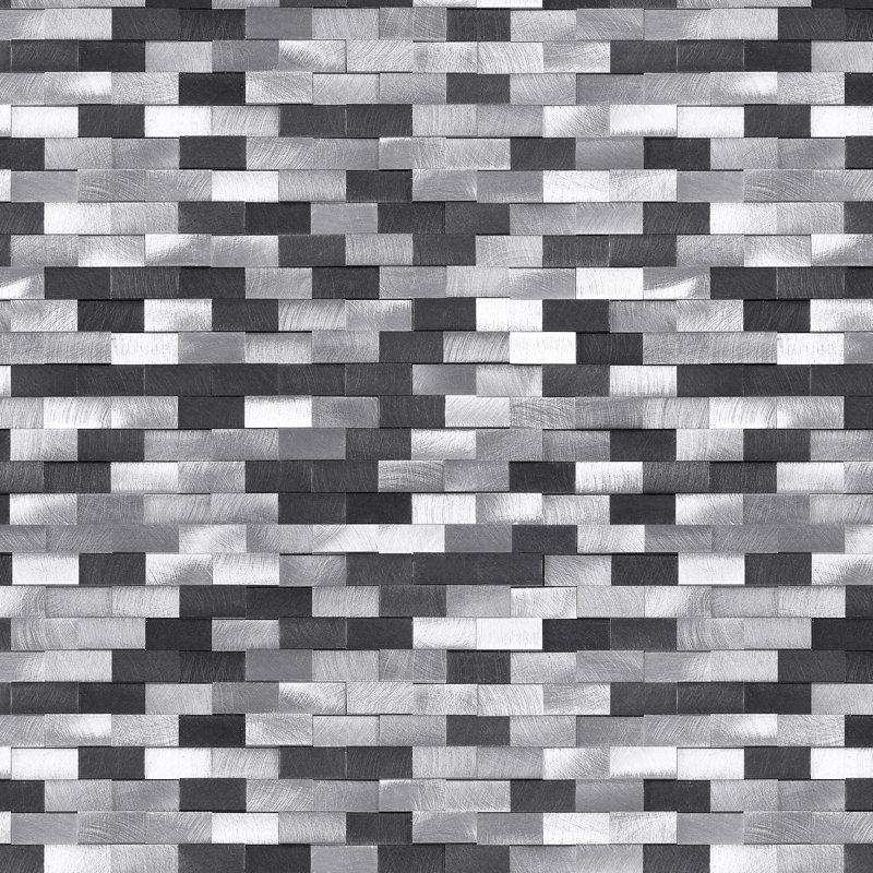 Slender Random 11.75'' W X 11.75'' Metal Brick Joint Mosaic Wall Tile 