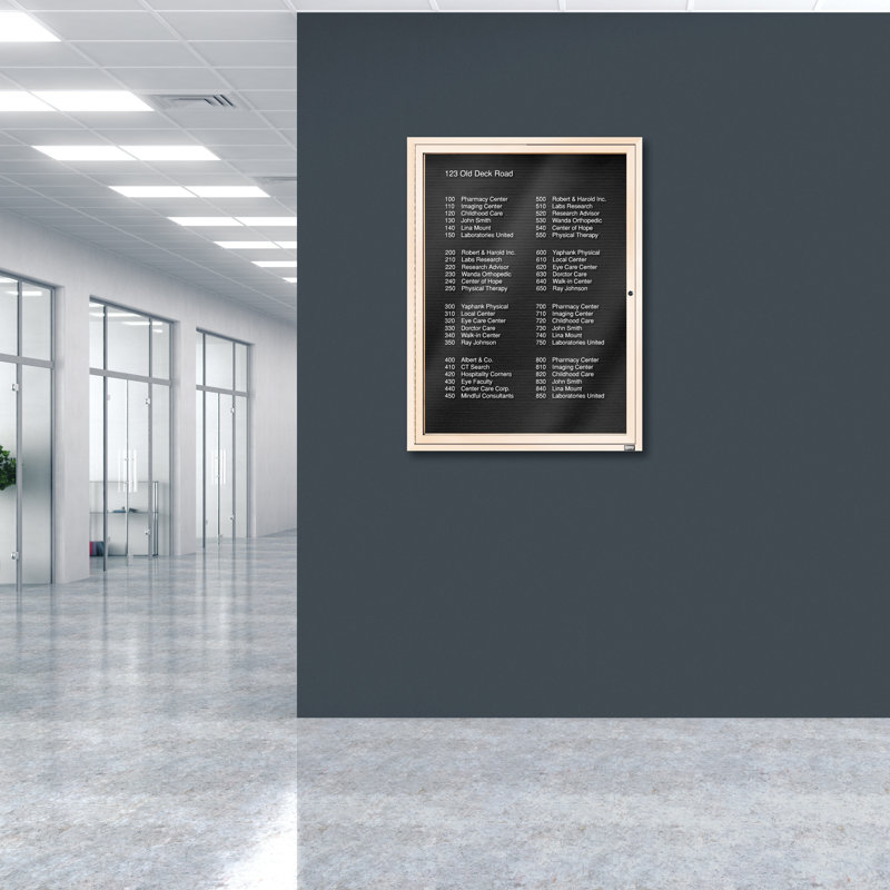 Tableau d'affichage mural fermé pour armoire d'annuaire, Ivoire thermolaqué, Un, H 48 po x l 36 po