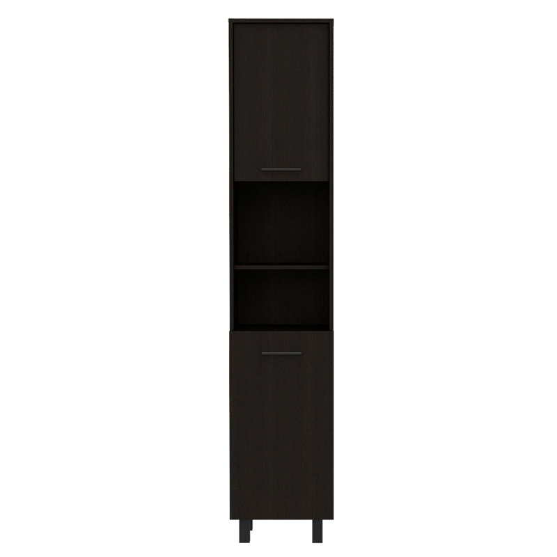 2-Shelf Rectangle Pantry Cabinet Wengue, Black