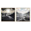 «White and Black Abstract Line Mountain Landscape I», ensemble de 2 reproductions d'art mural-295187233-295187234