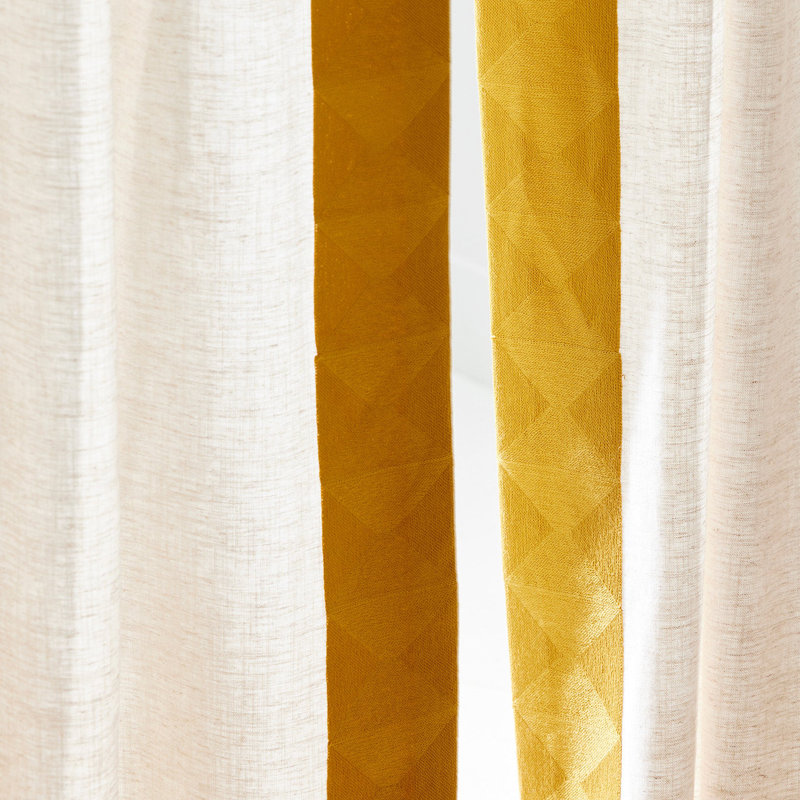 OPIS Curtain Single Panel, White/Yellow