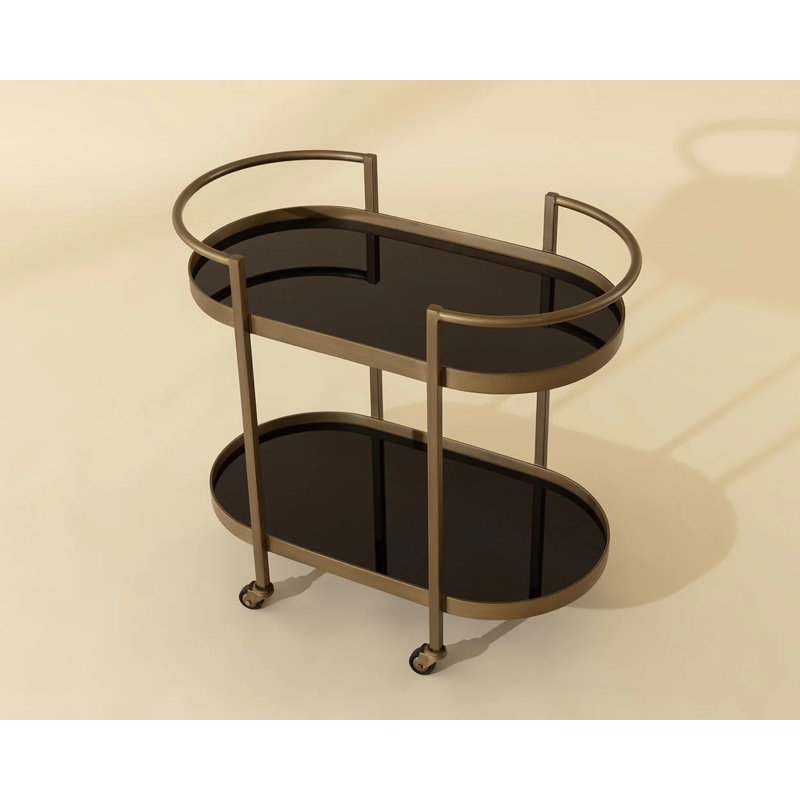 Bartlett Metal Bar Cart with Wheels