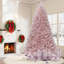 4.5FT/6FT/7.5FT  Pencil Christmas Tree, Slim Artificial Pre-Lit Skinny Xmas Tree with Realistic Branch Tips & Sturdy Metal Stand for Home, Office, Party-1440140400