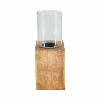 Faina Mango Wood Hurricane Holder