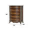 Commode 5 tiroirs Devany, finition cerise