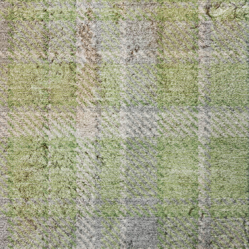 Tapis à carreaux de qualité supérieure lavable à la machine Dream Shag ADS563, Vert, 10 pi x 14 pi