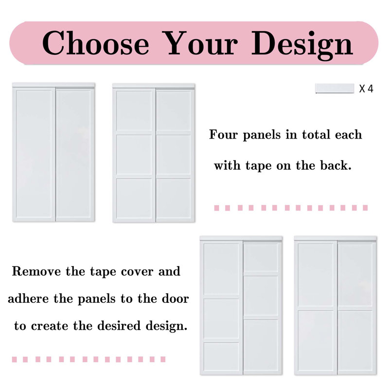 Portes de placard coulissantes à panneaux en bois manufacturé blanc, 60 po x 78,7 po
