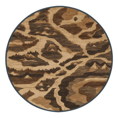 Machine Washable Nature Brown Area Rug