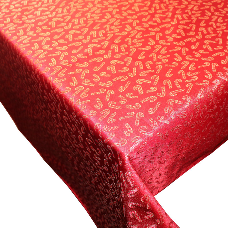 Kalise Brocade Dining Linens, Red, 144" x 56"
