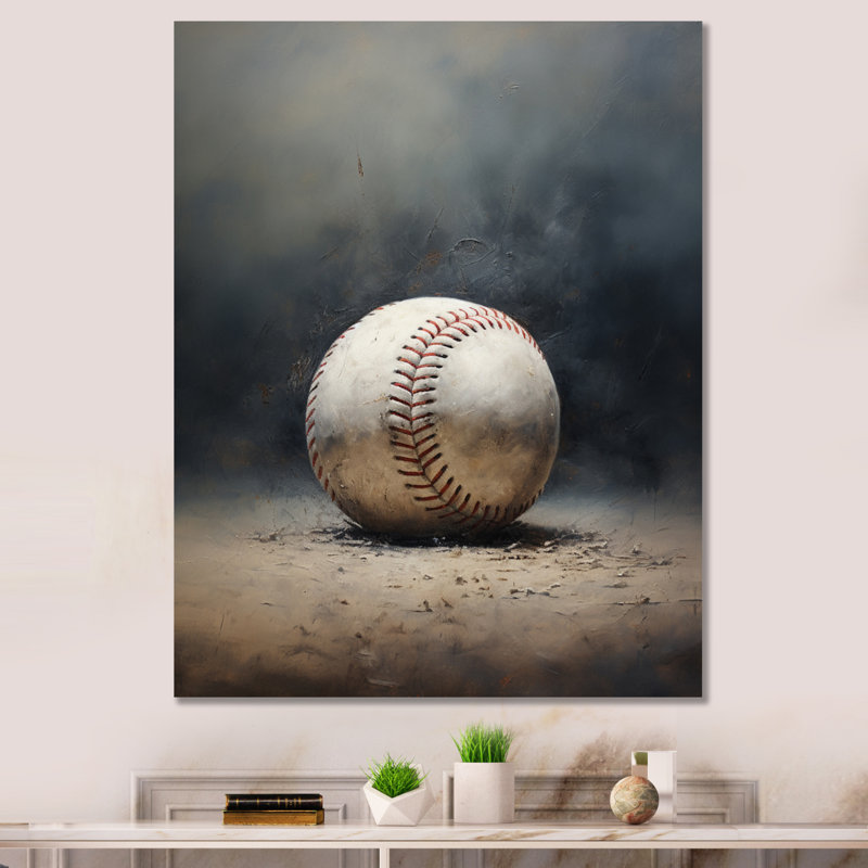 Travaris Baseball Subtle Strikeout - Sport Baseball Wall Art Decor, H 44 po x l 34 po x P 1,5 po, Toile tendue
