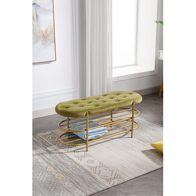 Banc de rangement en velours Rosheda