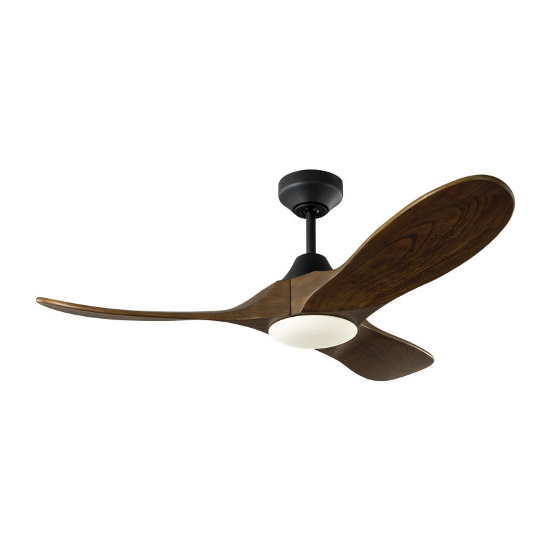  Maverick Smart 44 LED Indoor Ceiling Fan with Threaded Downrod, Dark Walnut blades and Handheld Remote, Dark Walnut