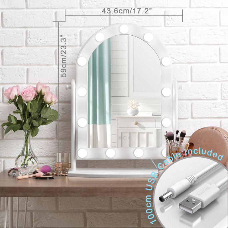 Miroir de maquillage / rasage lumineux Vanity Hollywood, 23,3 po x 17,2 po
