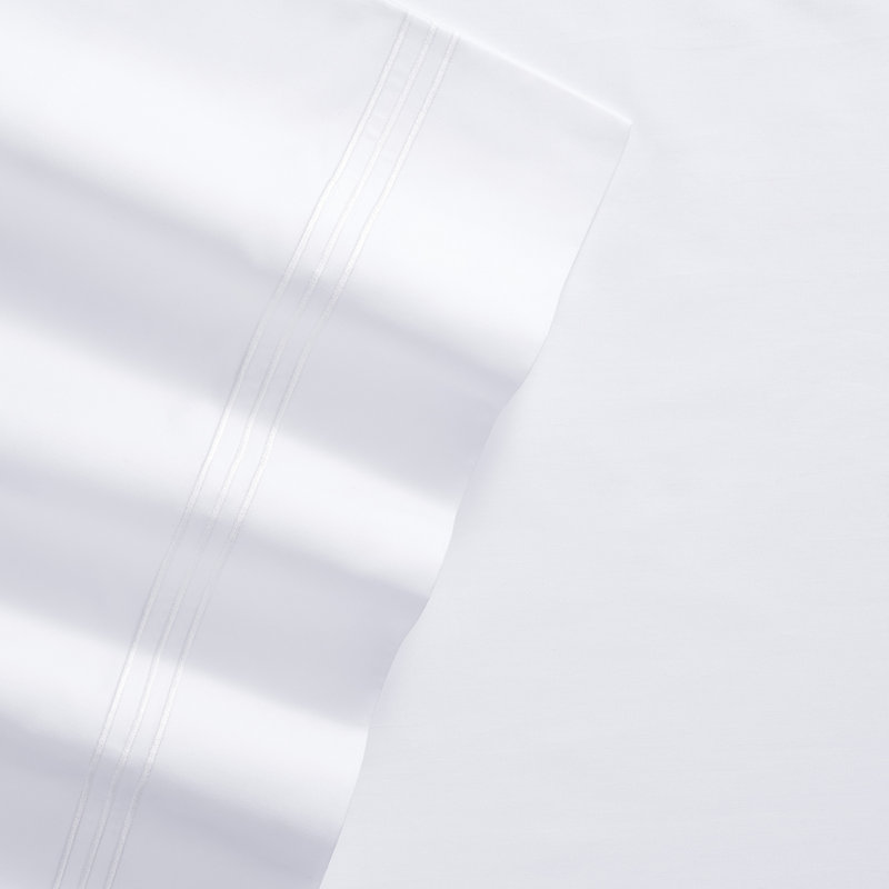 600 Thread Count Cotton Sateen Sheet Set Sateen Standard Sheet Set, Twin, White