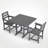3-piece Outdoor Patio Dining Set – Square Table & 2 Armchairs – Durable Hdpe Material – For Patio/balcony/garden-400300784