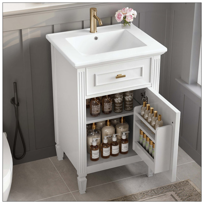 Pieds de meuble-lavabo de salle de bain, Blanc