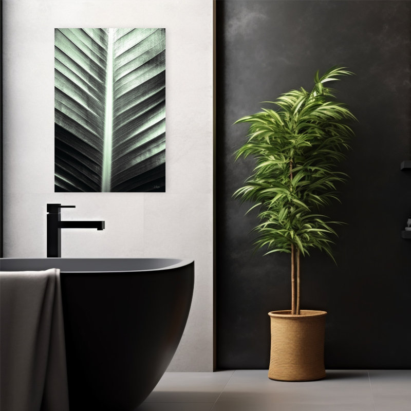 Feuilles de feuilles, art tropical abstrait, H 24 po x l 16 po