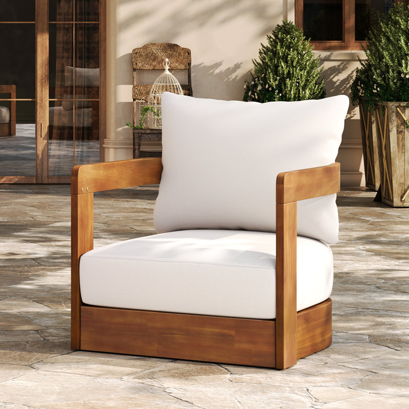 Méridienne de patio en bois d'acacia Damore
