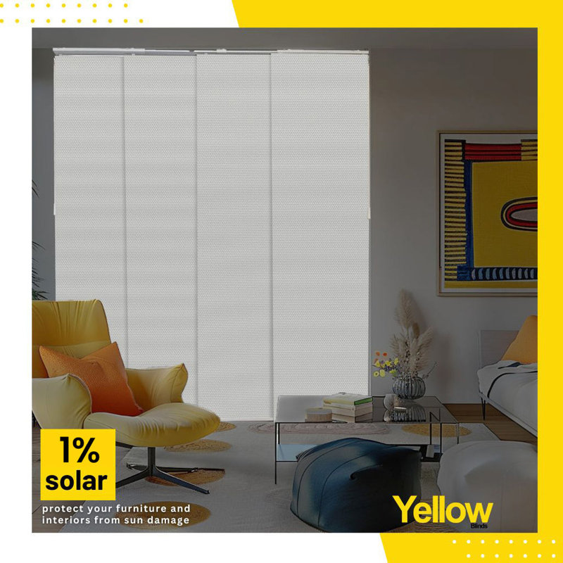 Adjustable Vertical Sliding Panel Track Blinds, Avalon White