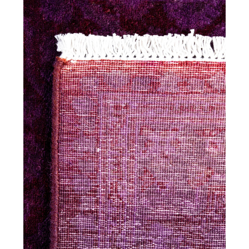 Overdyed One-of-a-Kind 2' 7" X 11' 4" Hand Knotted Area Rug