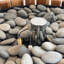 Himanshu Round Douglas Fir Wood Propane Smokeless Fire Pit Table with Hidden Fuel Tank