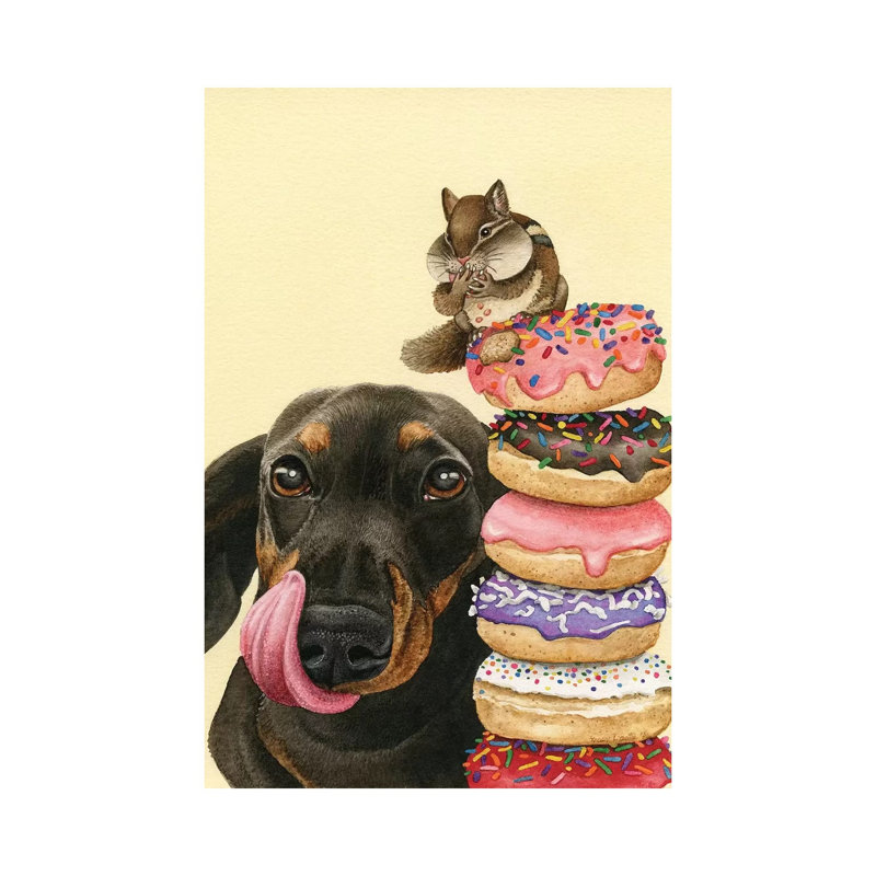 Donut Stacker by Tracy Lizotte - Painting on Canvas, Wrapped Canvas, 30.48cm H x 20.32cm W x 1.91cm D