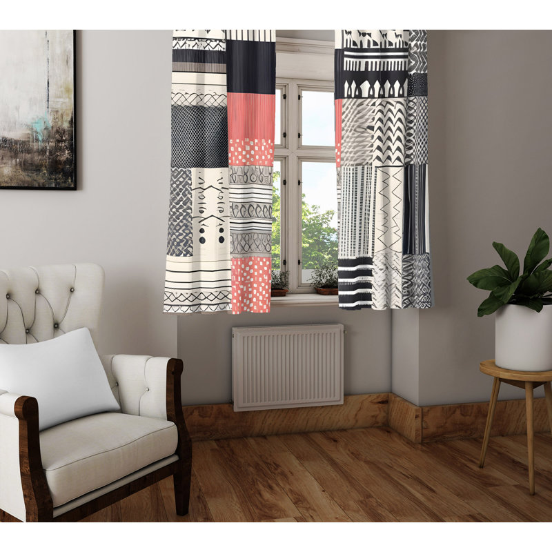 Paire de rideaux semi-transparents en polyester Brejon, L 20 po x L 52 po