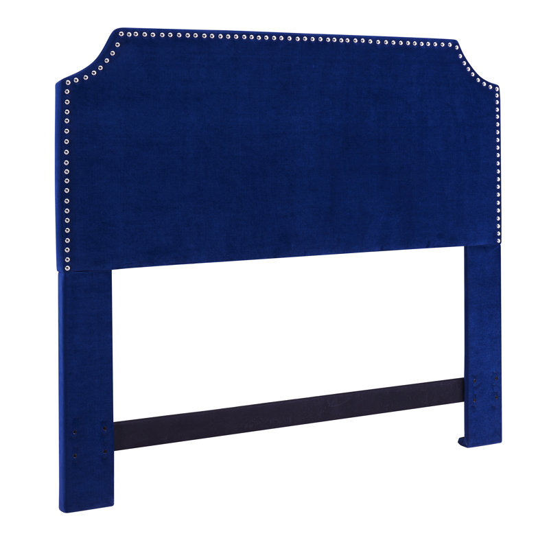 Tête de lit tapissier Hawtree, Velours bleu saphir, Double / Grand