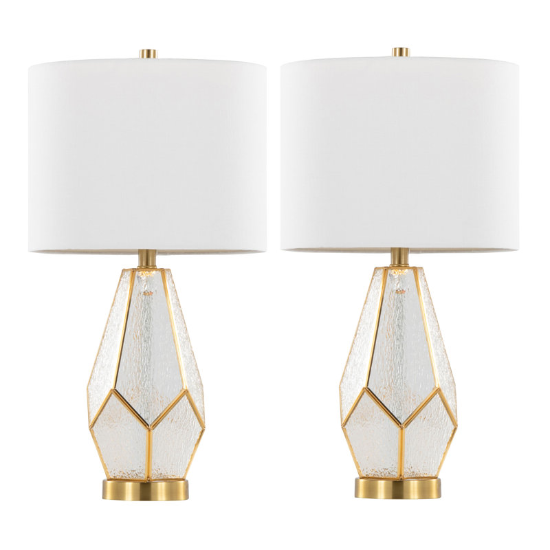 Geo Table Lamp - Set of 2, Gold/White