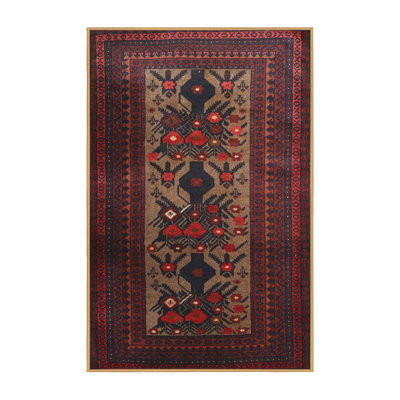 Tapis traditionnel bleu marine / rouge
