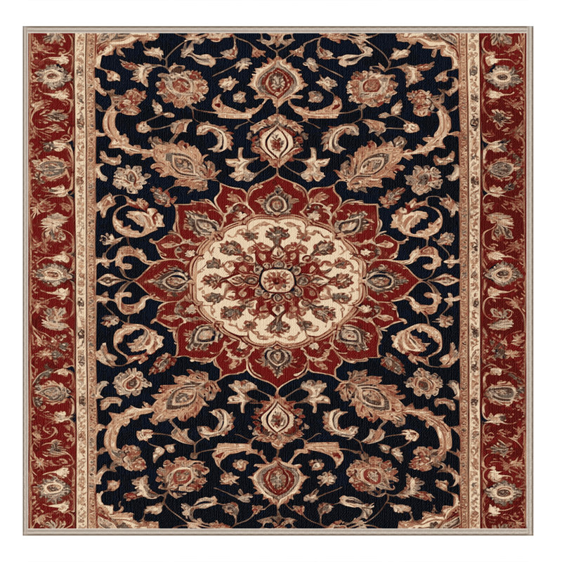 Tapis brun lavable à la machine, Carré 5 pi