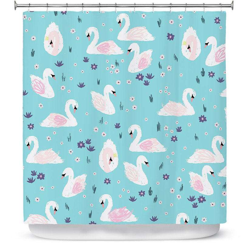 Rideau de douche simple swans