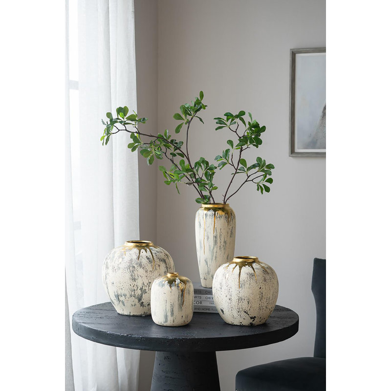 Flower Vase - Gold/Gray, 11.8" H x 11.8" W x 11.8" D