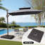 Parasol rectangulaire en porte-à-faux 11 pi x 9 pi avec base robuste-138626468