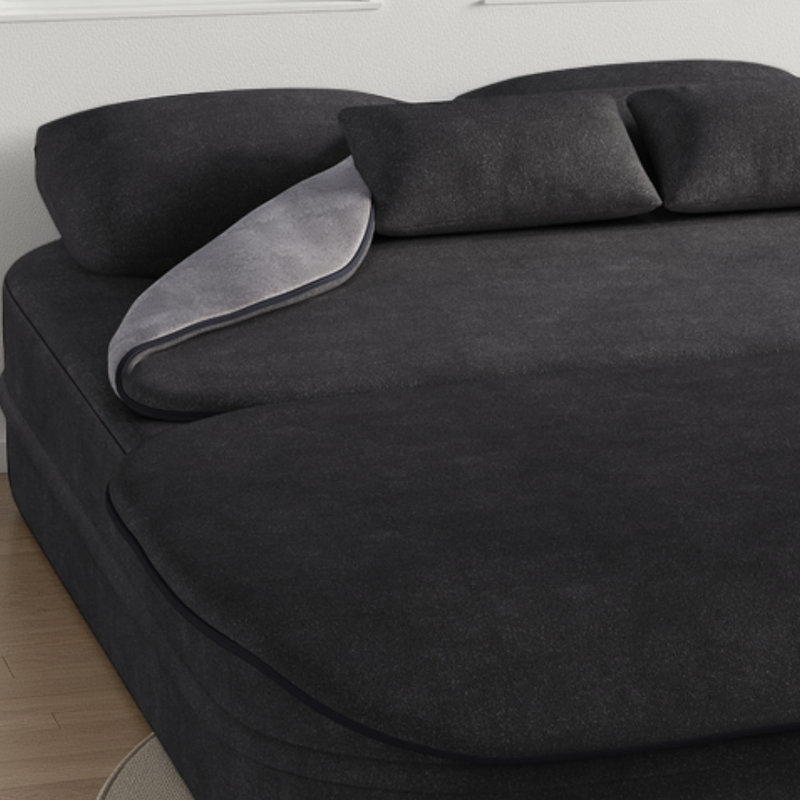 Boneless Convertible Sleeper Sofa Bed with Blanket, Instant Setup Floor Lounge for Bedroom,Studio & Living Room