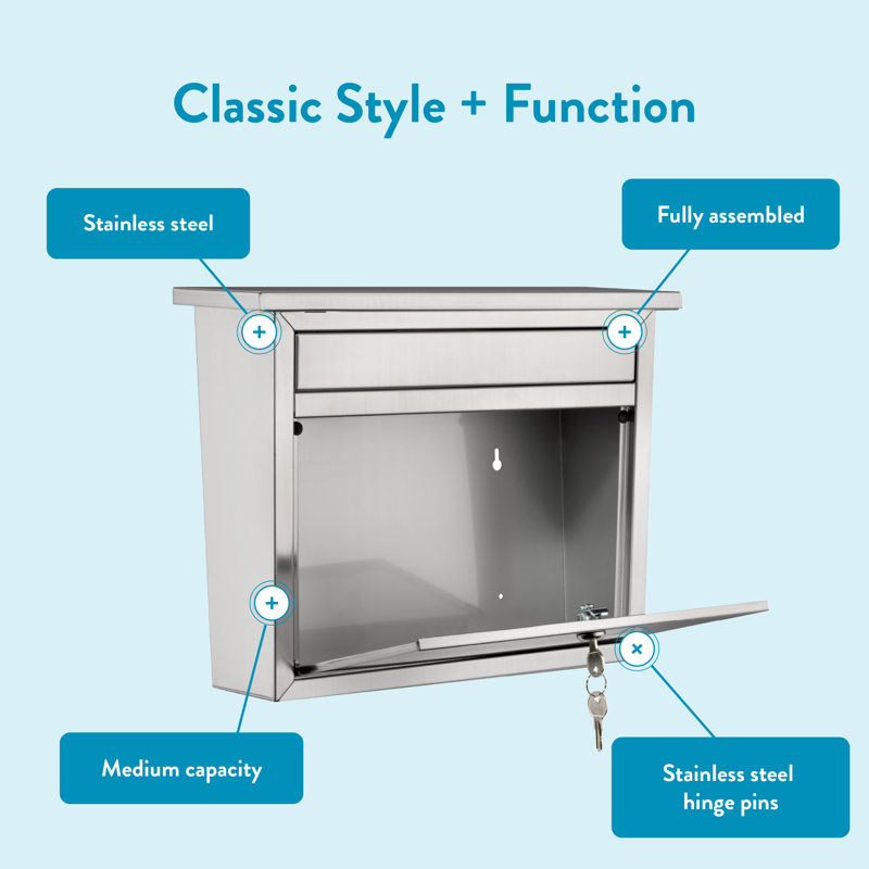 Maya Locking Wall Mount - Stainless Steel