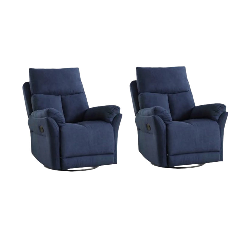 Fauteuil inclinable et oscillant pivotant l 33,5 po Henriane, Bleu