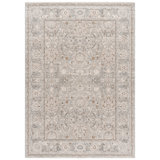 Power Loom Polyester Oriental Area Rug in Taupe/Ivory