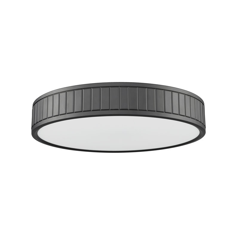 Chardey Acrylic LED Flush Mount, Matte Black, 3" H x 16.5" W x 16.5" D