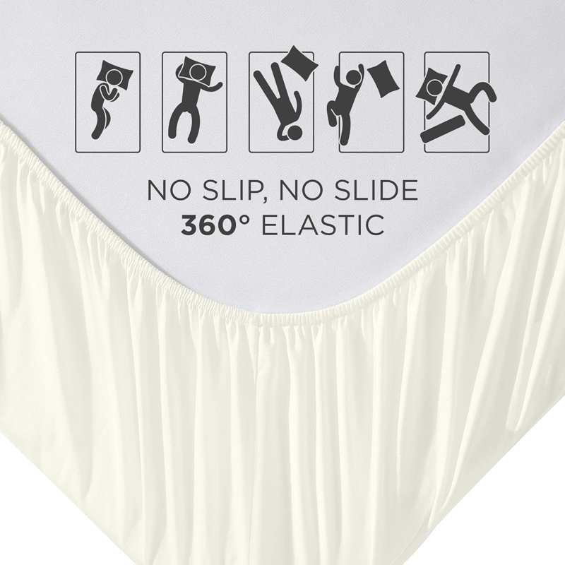 Royale Linens | Ultra brossé de qualité hôtelière | Résistant aux plis et à la décoloration | Drap inférieur | Pochette profonde extensible jusqu'à 16 po | Seulement | Drap élastique