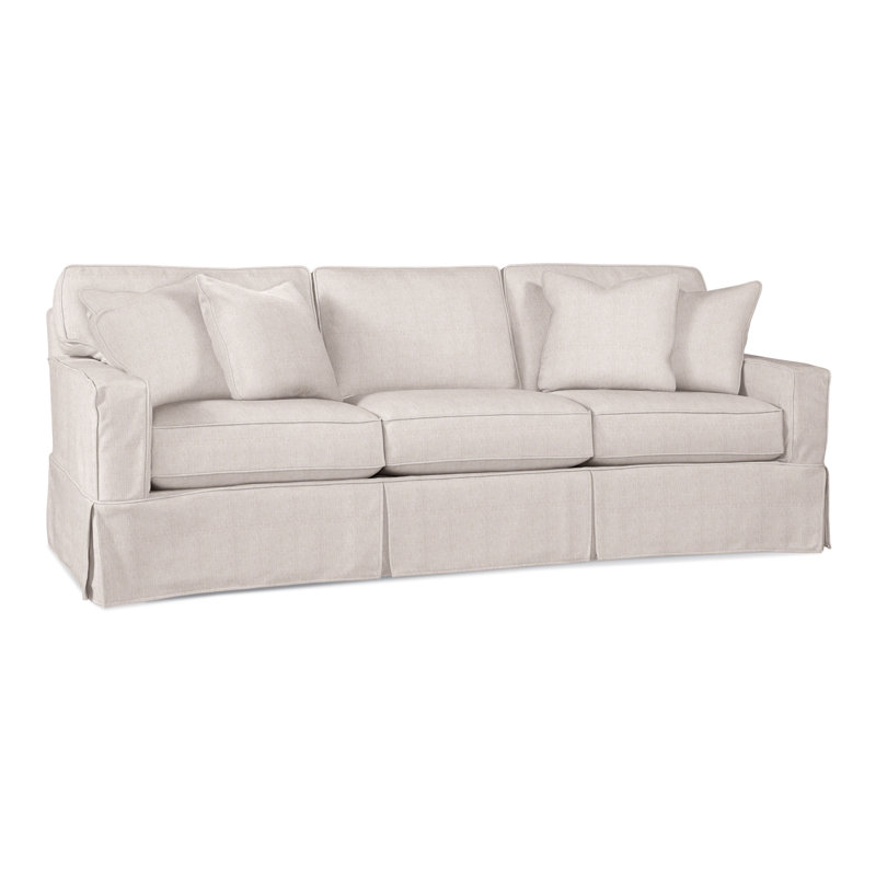Ellora 93'' Upholstered Sofa, White Sugar Performance Polypropylene/Olefin