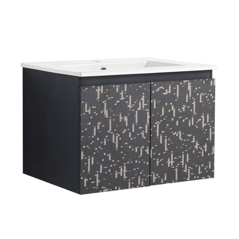 Meuble-lavabo mural 24 po avec lavabo en céramique