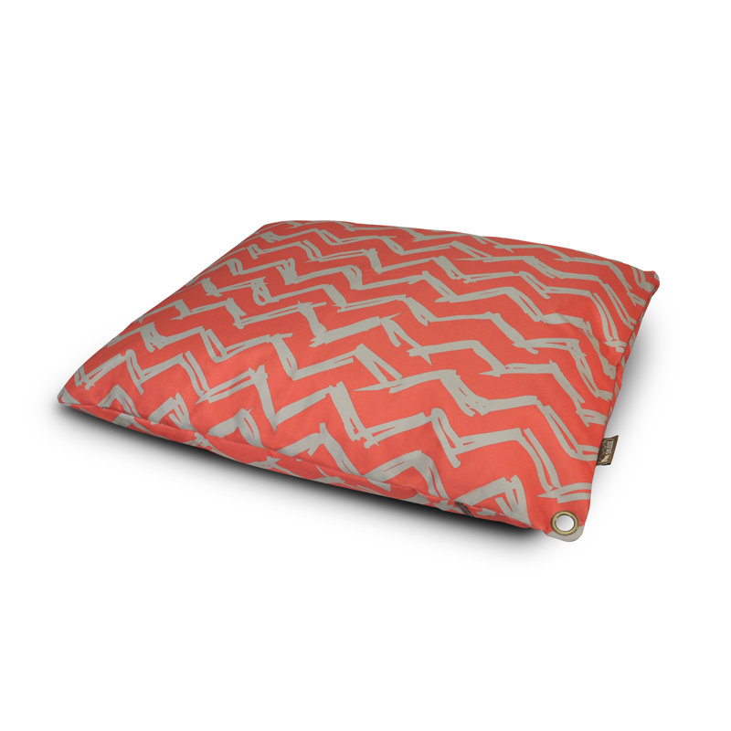 Lit d'extérieur à chevrons pour animaux, Petit (l 20,5 po x P 28 po x H 7,9 po), Rouge