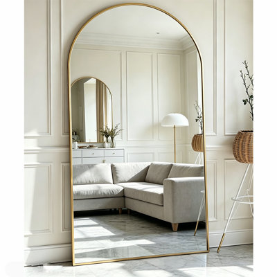 Arched Full Length Mirror Floor Mirrors - Oversize Floor Mirrors Aluminum Alloy Frame Full Body Dressing Mirror For Bedroom Living Room
