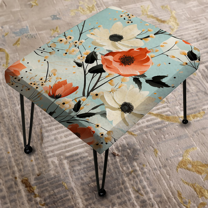 Sharea - Floral Rectangle Ottoman