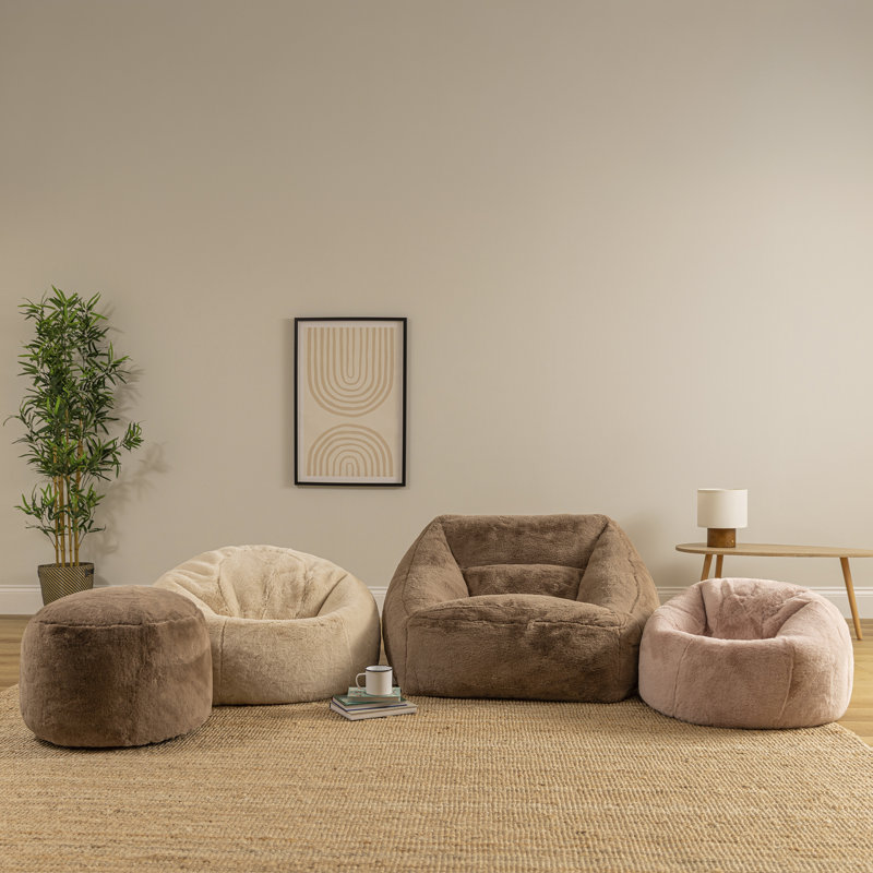 Bean Bag Bazaar Natalia Faux Fur Armchair Bean Bag, Brown