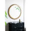 Miroir rond en bois et verre avec cadre orné de perles 34 "