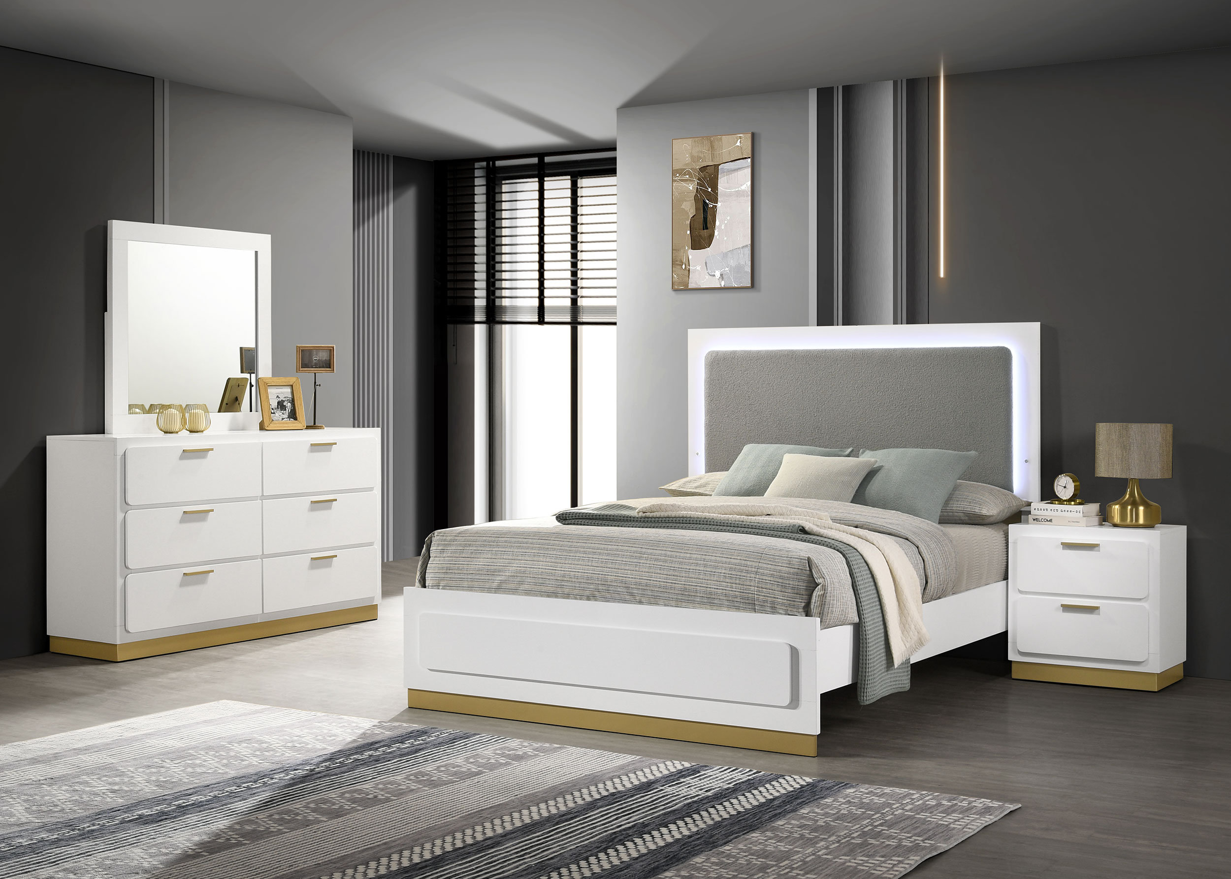 Mercer41 Timeless Elegance - Victor 4-Piece Queen Bedroom Set Black ...